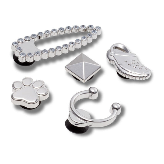 Jibbitz Unisex Elevated Silver Sport 5 Pack Joyería