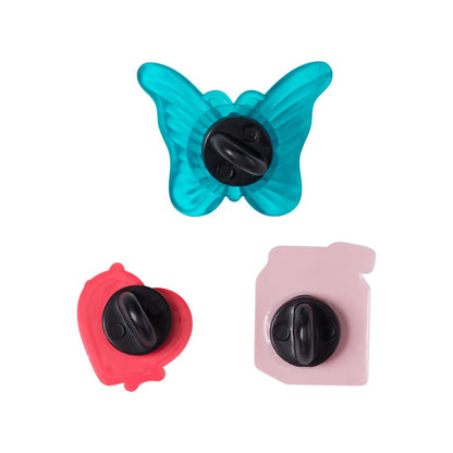 Jibbitz Unisex Pink Blue Pin Backer 3 Pack Símbolos