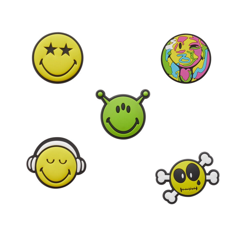 Jibbitz Unisex Smiley 5 Pack Símbolos