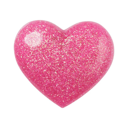 Jibbitz Pink 3d Glitter Heart Unisex