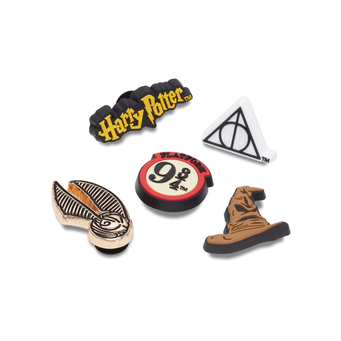 Jibbitz-10010005 Harry Potter Symbol 5 Pack Unisex Adult