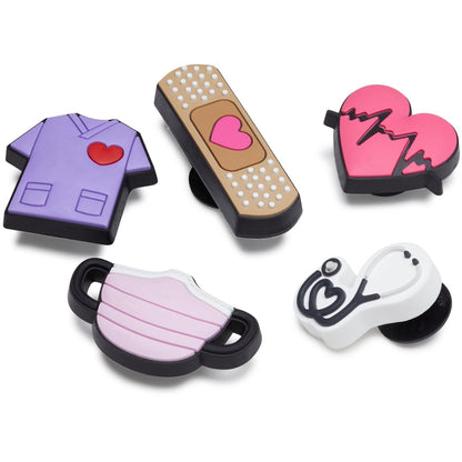 Jibbitz Unisex Health Heart 5 Pack Símbolos