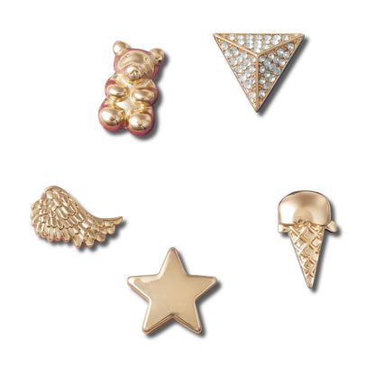 Jibbitz Gold Icons 5 Pack