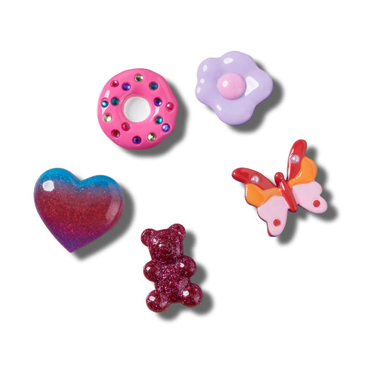 Jibbitz Purple And Pink Fun 5 Pack