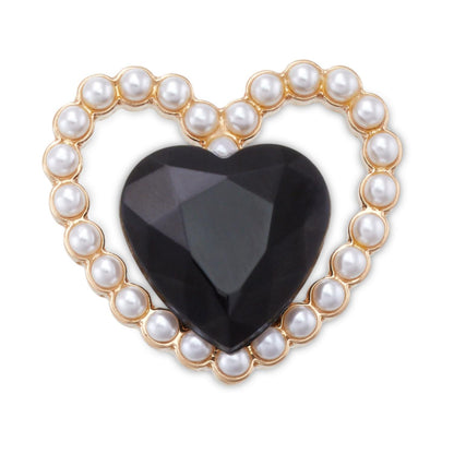 Jibbitz Black Gem Pearl Heart Unisex Multi