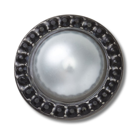 Jibbitz Pearl With Black Gem Base