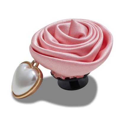 Jibbitz Pink Rose With Pearl Drop