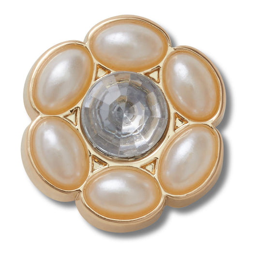 Jibbitz Tiny Silver And Pearl Flower