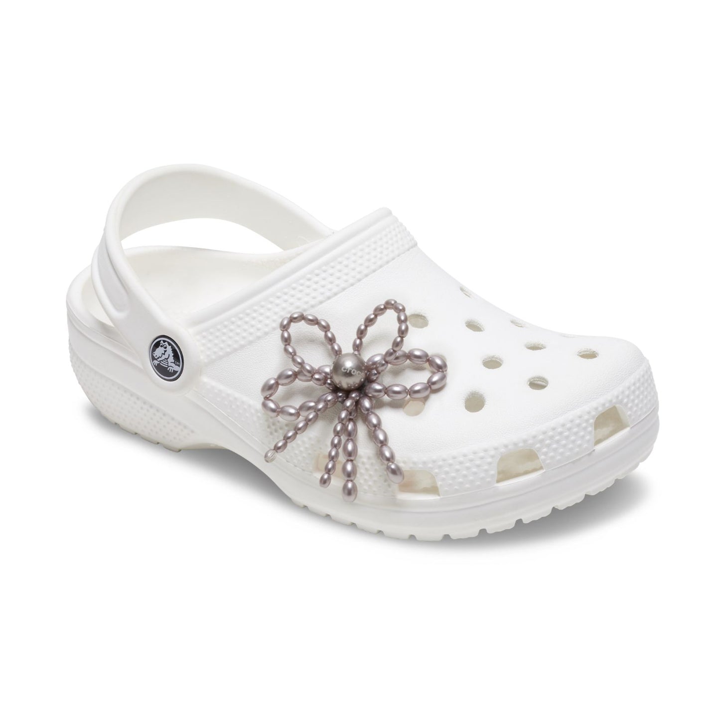 Black Pearl Beaded Bow Unisex Multi Jibbitz