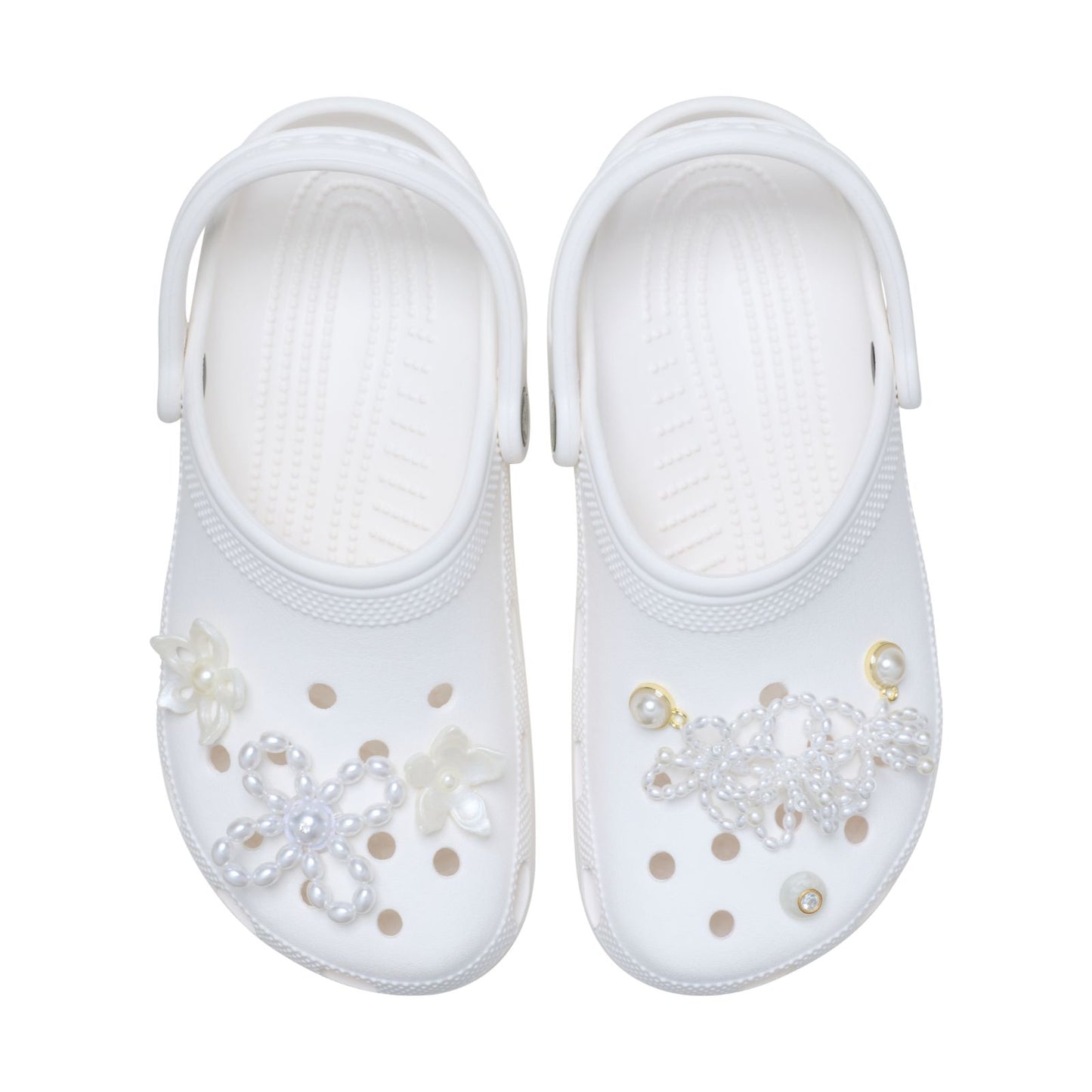 White Pearl Beaded 5 Pack Unisex Multi Jibbitz