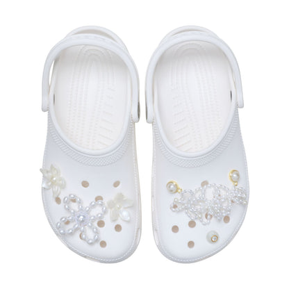 White Pearl Beaded 5 Pack Unisex Multi Jibbitz