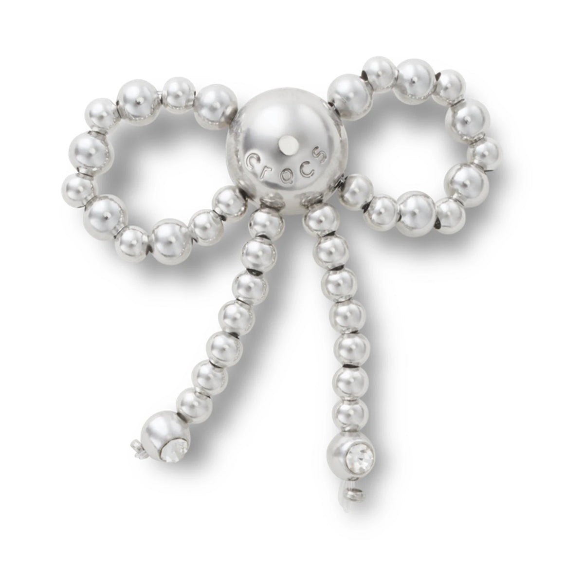 Silver Beaded Bow Jibbitz