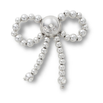 Silver Beaded Bow Jibbitz