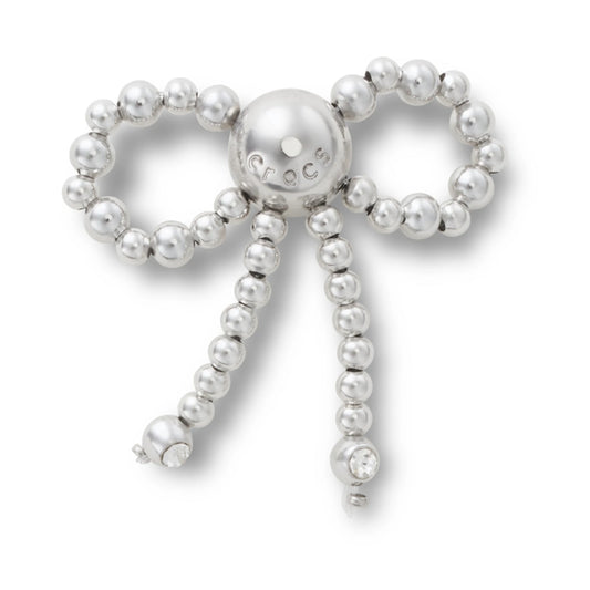 Silver Beaded Bow Jibbitz