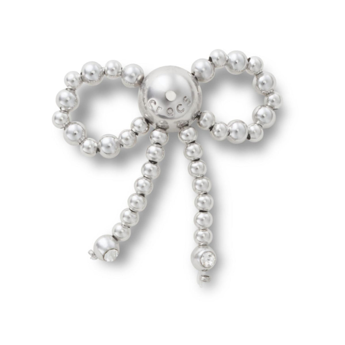 Silver Beaded Bow Jibbitz