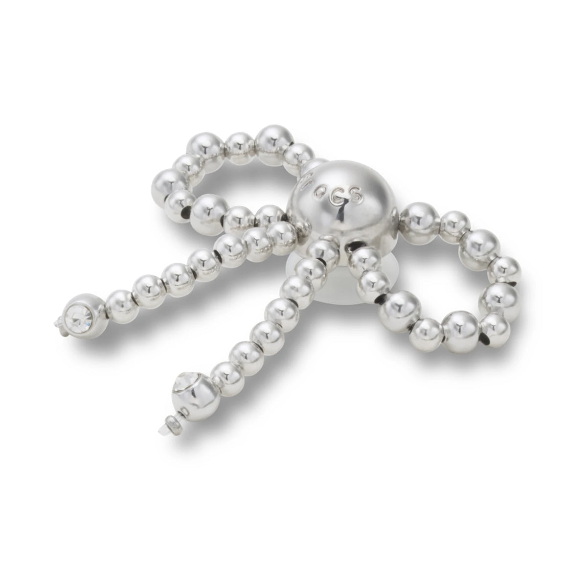 Silver Beaded Bow Jibbitz