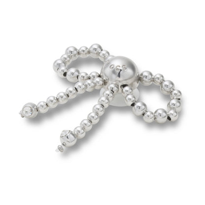 Silver Beaded Bow Jibbitz