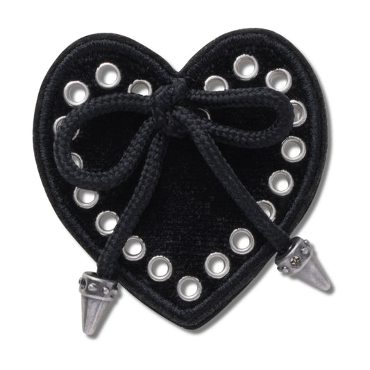 Black Heart With Bow Jibbitz