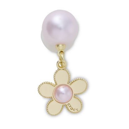 Pink Pearl And Gold Flower Jibbitz