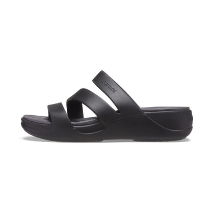 Crocs-207434-001-w9 Crocs Boca Strappy Wedge W Blk W9 Black